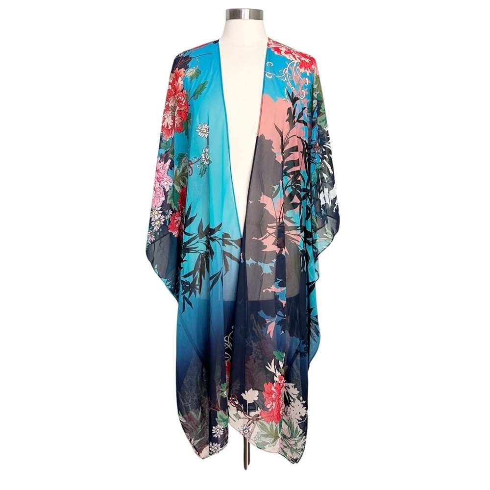 Soft Surroundings Floral Longline Kimono Topper Size L/XL